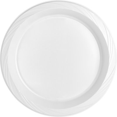 Assiettes plastiques 10-1/4" , blanc chaud