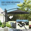 Outsunny 3 m Cantilever Parasol w/ Solar LED Lights, Wind Ropes-54174896