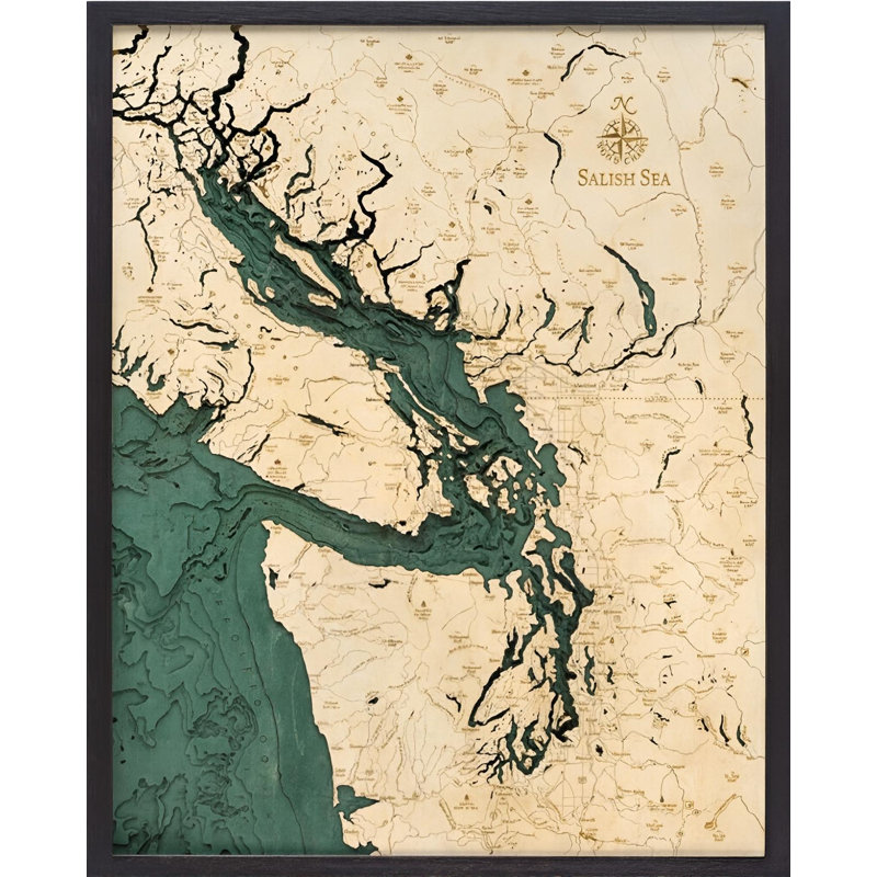 Trinx Nautical 3-D Wall Map - Salish Sea - Wayfair Canada