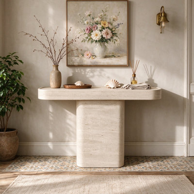 Stone Top Console Table