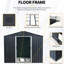 Remise extérieure en métal noir 8 pi x 10 pi - Fabrication en fer galvanisé, quatre évents perforés, portes coulissantes cadenassables, étapes de montage simples, évents pour une ventilation adéquate, portes-126422952