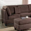 Canapé modulaire réversible et repose-pieds 3 pièces couleur chocolat