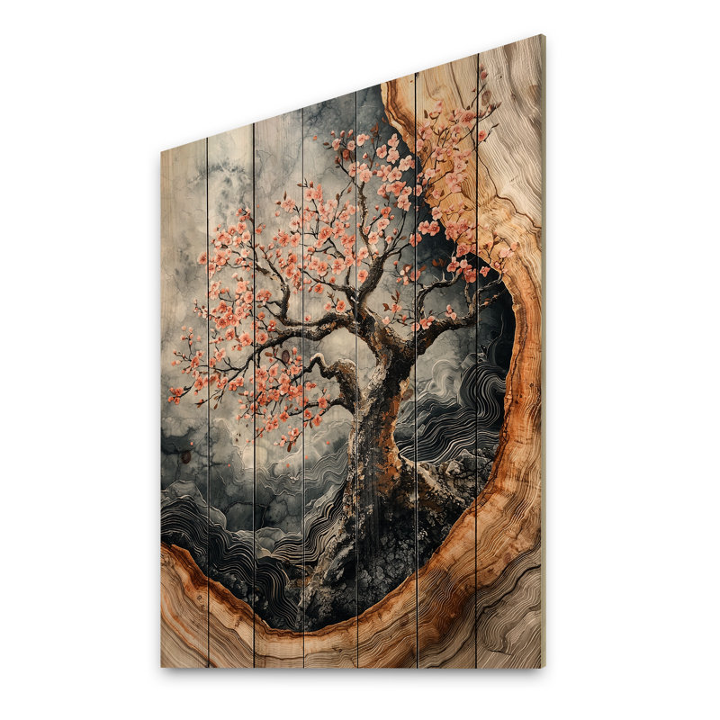 Cerisier en fleurs sous les fleurs II, H 44 po x l 34 po x P 0,78 po