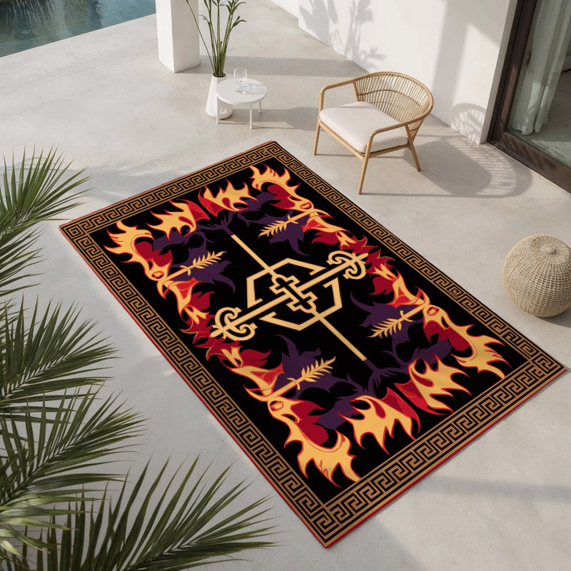 Tapis intérieur et extérieur en mosaïque Aurum, Rectangle 9 pi x 12 pi