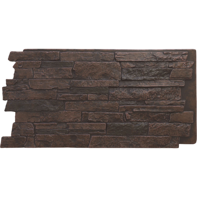 Panneau avec imitation de pierres EverStone Acadia, Tabac foncé