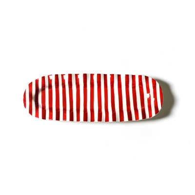 Red Stripe Ruffle Skinny Tray