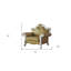  Fauteuil capitonné beige en similicuir avec coussin décoratif