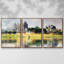 Monet - 3 pièces, reproduction encadrée sur toile-24090570-24090573