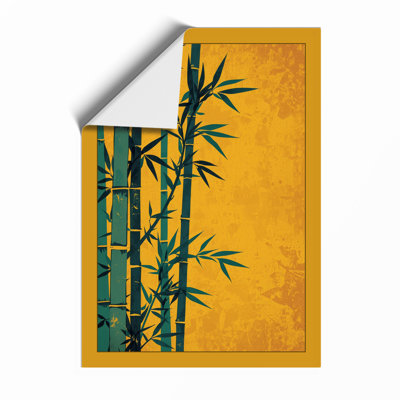 Bamboo Against Gold Japandi - Framed Print