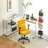 Yellow Linen Criss Cross Armrest Office Chair, With Wheels - Ergonomic For Home Office Work & Study-1489068357