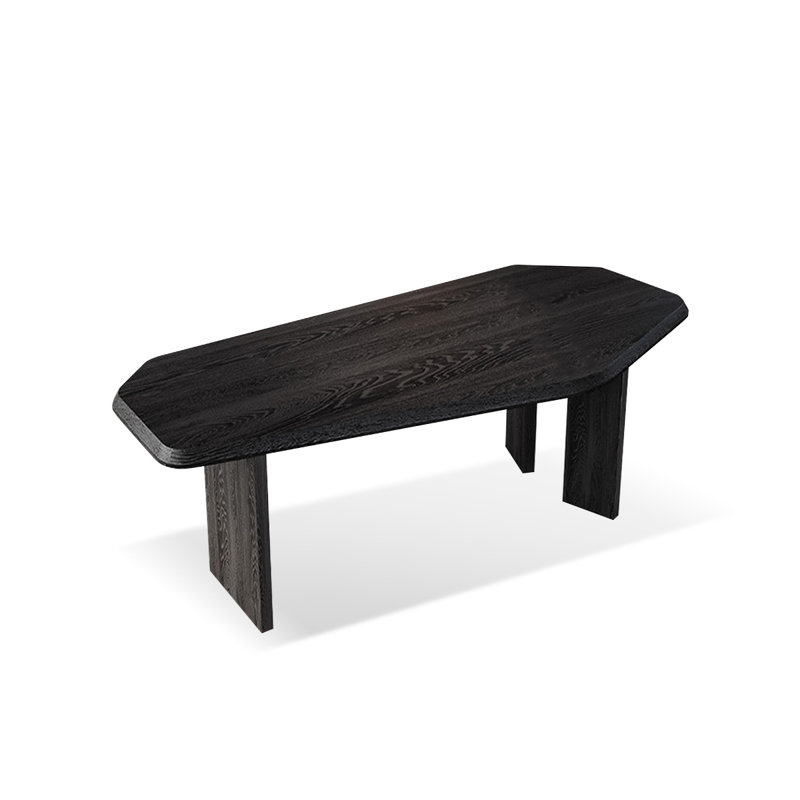 Bureau en bois massif noir Free Form, H 29,53 po x l 55,12 po x P 27,56 po