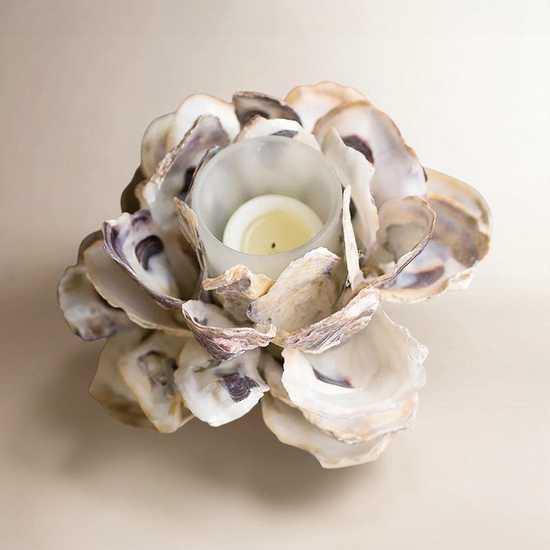  Porte-bougie fleur d'huître fabriqué à la main 3,25 po de hauteur