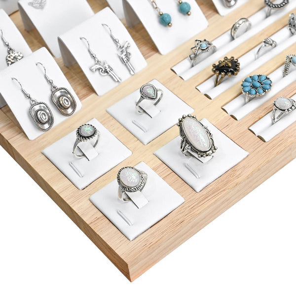 Wood Jewellery Display Stand Set - Versatile, White