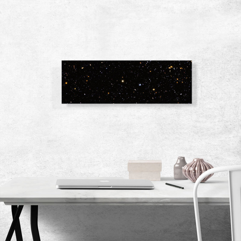 Hubble Telescope Deep UV Legacy Field - Reproduction de photo panoramique sur toile tendue, H 12 po x l 36 po x 1,5 po