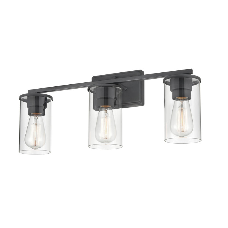 Luminaire à 3 lumières 22 po Bluntson Éclairage pour meuble-lavabo, Noir mat