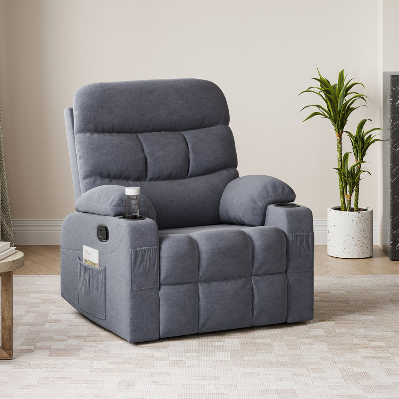 Fauteuil inclinable manuel Catherne, Bleu