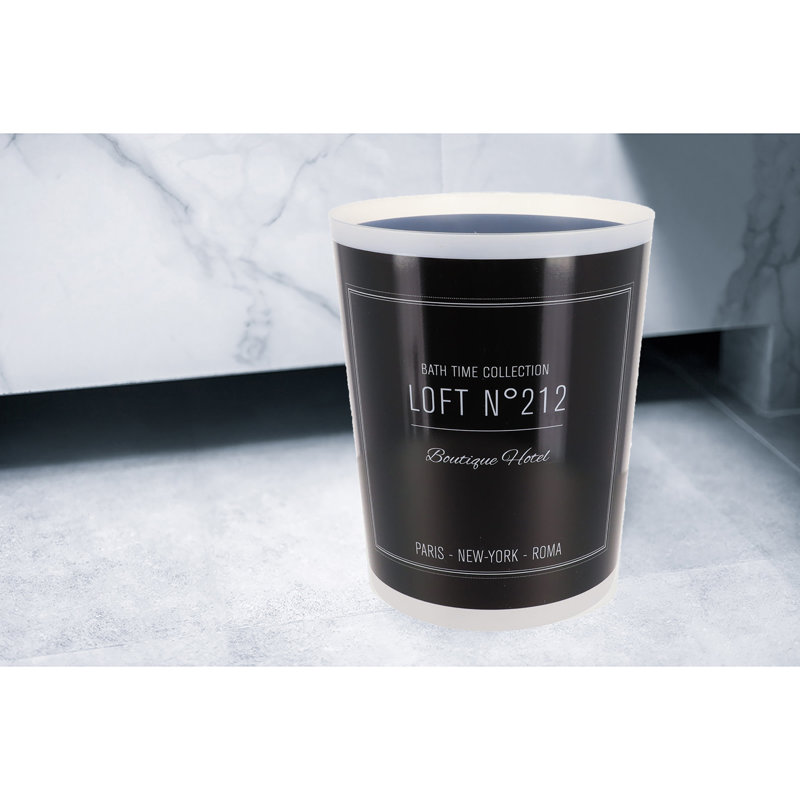 Chic Black Plastic Office Waste Basket 4.5L