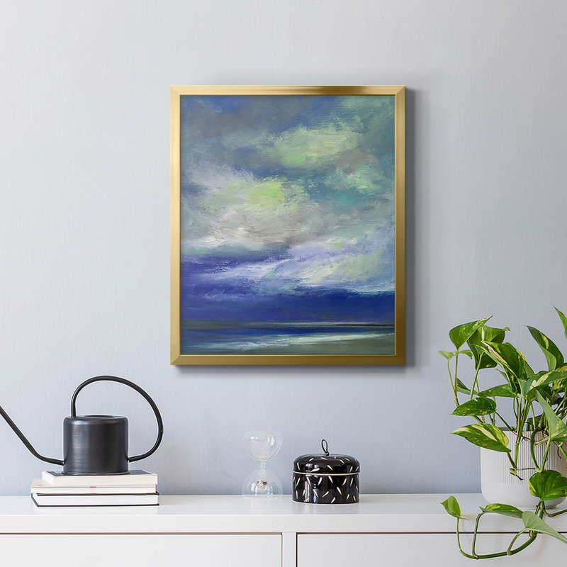 Toile encadrée haut de gamme Island Dusk - prête à être accrochée, Or, H 20 po x l 16 po