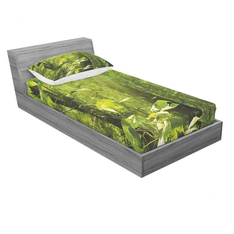 Microfiber Floral Sheet Set, Twin Sheet Set with Fitted Sheet