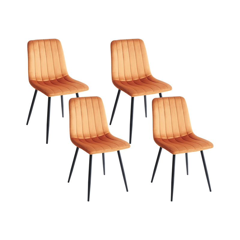 KALISPELL 43cm H Velvet Upholstered Side Chair, Orange
