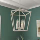 Allis 4 - Light 12" W Living Room Steel Dimmable Geometric Lantern Chandelier