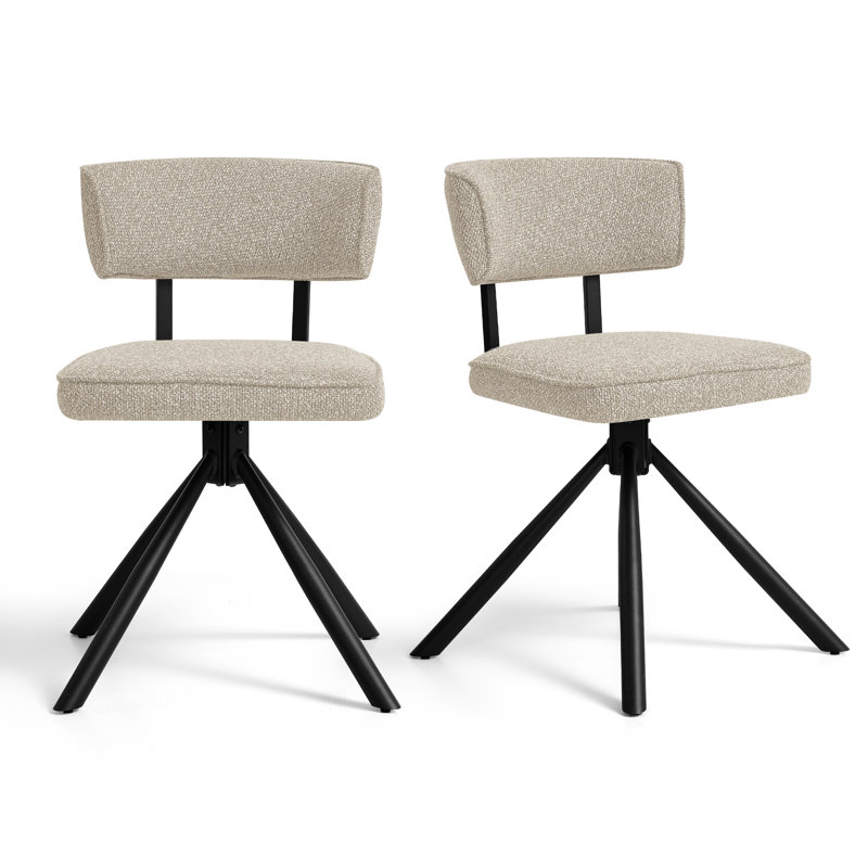Modern Fabric Upholstered Dining Chair, Beige