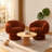 Upholstered Swivel Accent Chair Barrel Chair with Pillow-1721539071