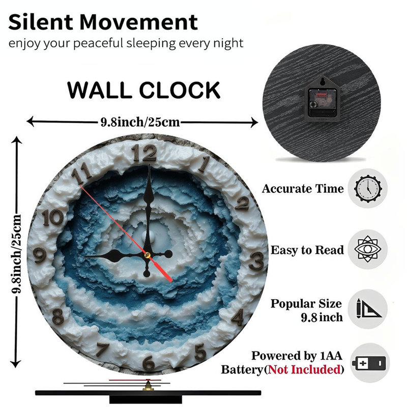 Horloge en résine Ocean Wave
