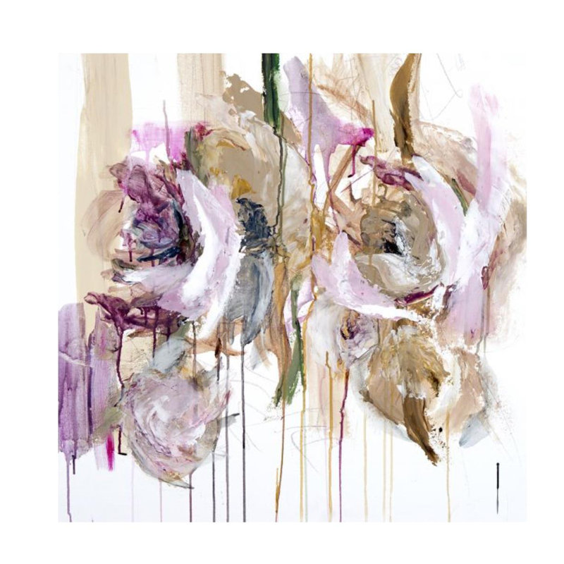 Flowers On A Stick I Painting by Mia Malcolm Studio, 24" H x 24" W, Plexi