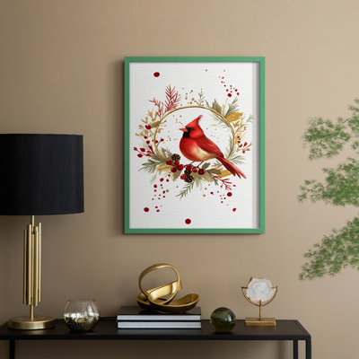 «Christmas Holiday Art», reproduction d'art encadrée - Bois massif
