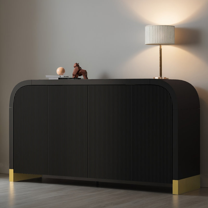 60" Console Table Entryway Sideboard for Hallway Living Room, Black