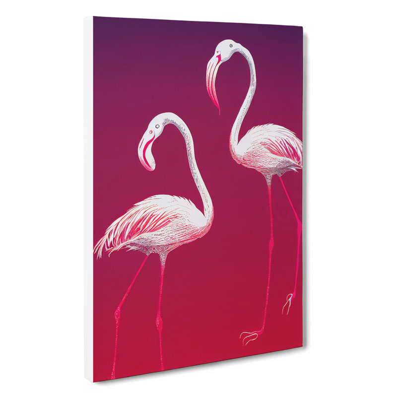 A Pair Of Flamingos - Wrapped Canvas, 60cm H x 40cm W x 3cm D