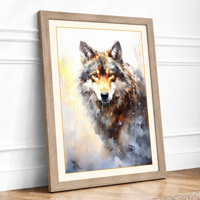 Quiet Wolf In Mist Boho - Print