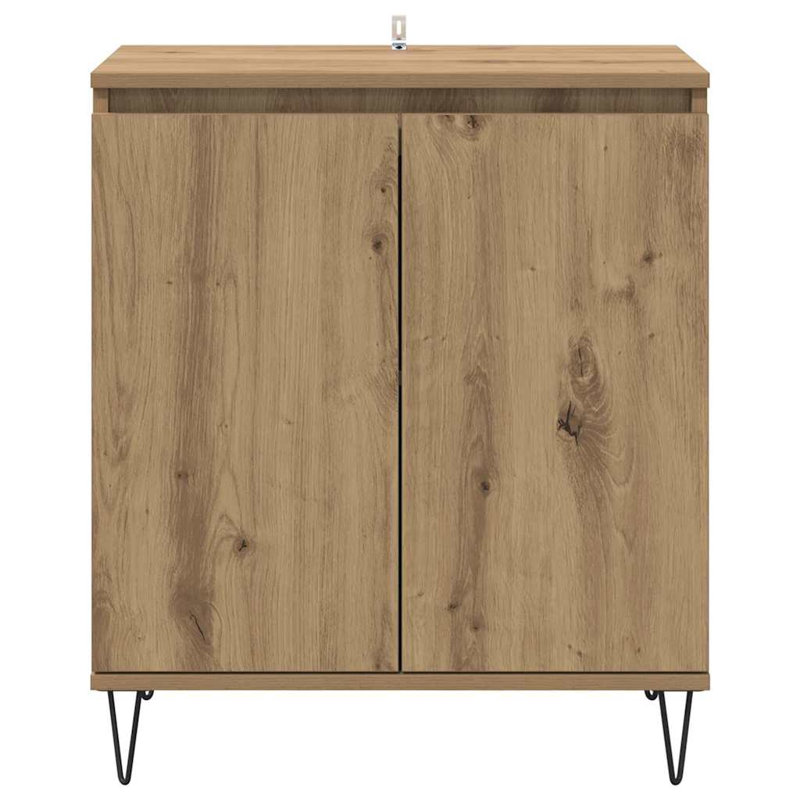  Sideboard Black Oak 60 X 35 X 70 Cm Engineered Wood, Artisan Oak
