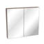 Miroir à pharmacie mural 32 * 28 pour salle de bain avec tablette réglable en hauteur et fonctionnement silencieux, structure en aluminium, jaune + corail, corrosion, miroir d'armoire formaldéhyde, matériau, multiples-437182486