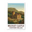 Belfast Castle, Northern Ireland - Romantic Travel Poster of the Castle on Cave Hill. Giclee Print on Wrapped Canvas. Wall Art, Home Decor - Castles & Palaces, Northern Ireland 1 Piece Wrapped Canvas Wall Art-1103765302
