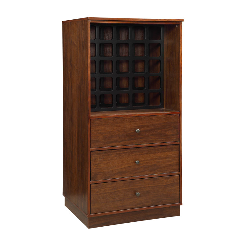 Wangaratta Rectangular Wine Cabinet with Storage, Walnut
