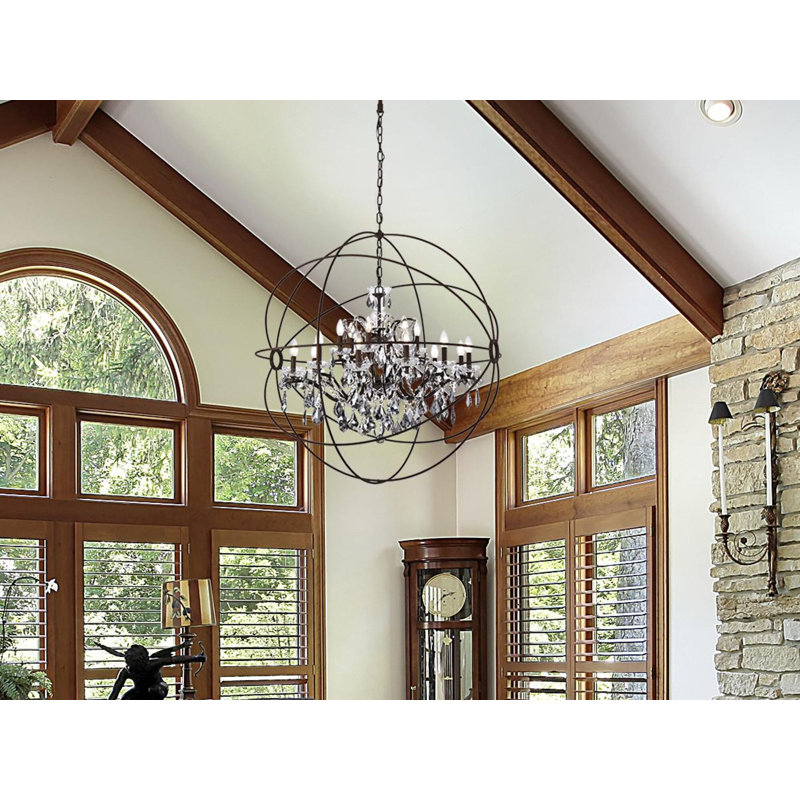 Svante 18-Light Dimmable Globe Chandelier, Silver Shade (Gray), Rustic Intent