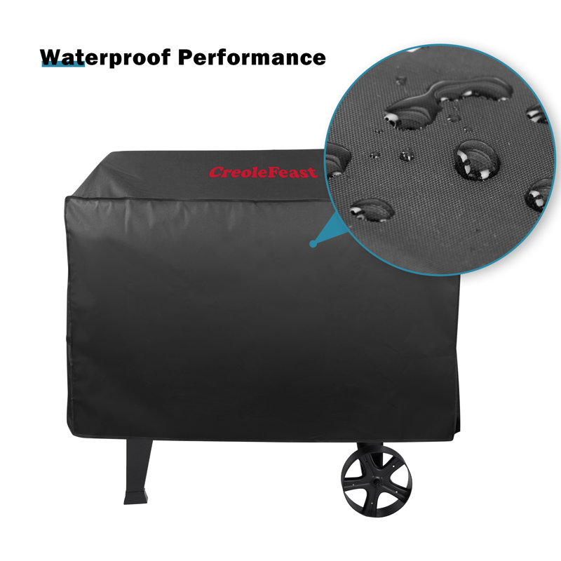 Creole Feast 47" Black Heavy-Duty Waterproof Grill Cover