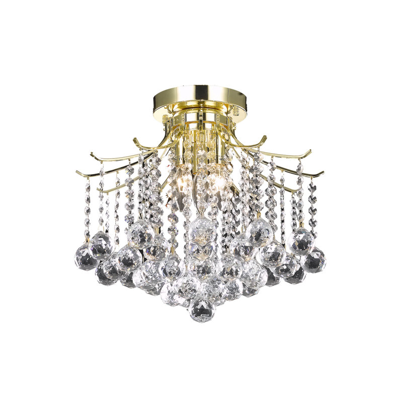 Hermanson Flush Mount, Gold, 12" H x 16" W x 16" D