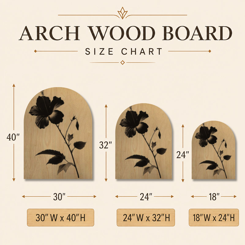Onyx Hibiscus en fleurs - Décoration murale en forme d'arche tropicale, imprimée sur bois, Arche, H 24 po x l 18 po