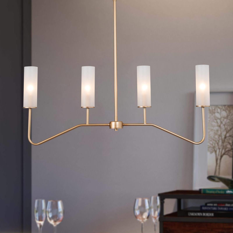 Acari 4-Light 32'' W Linear Pendant Light for Kitchen Island