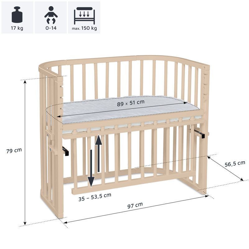babybay Maxi Comfort Plus co-sleeper, Beige