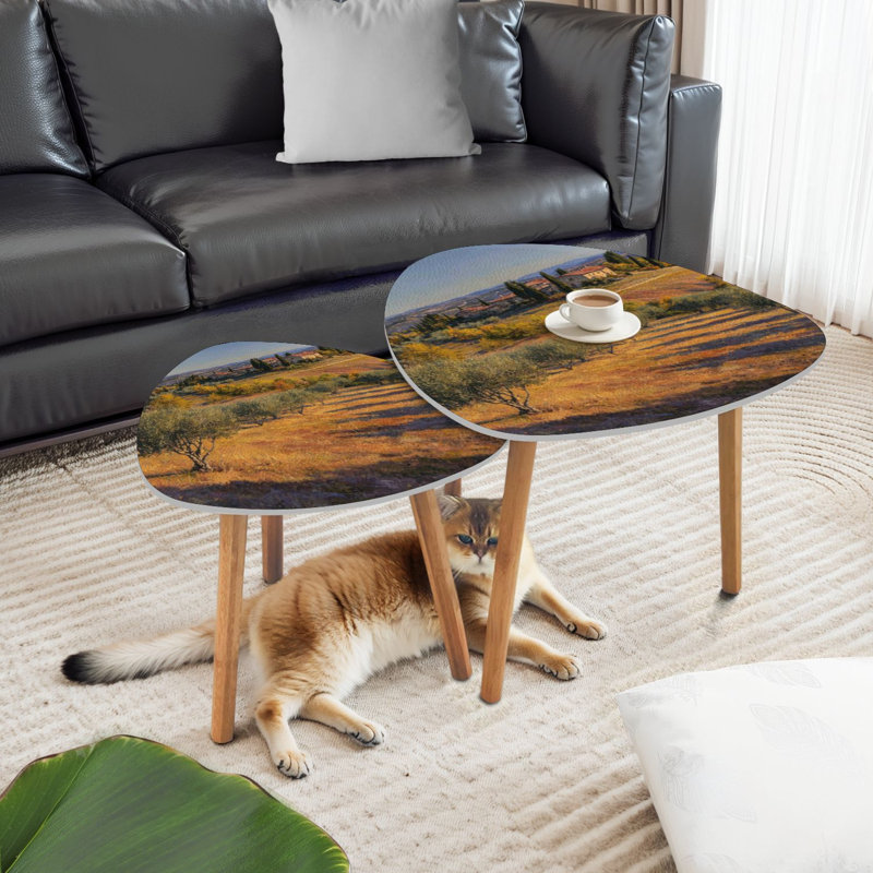 Ensemble de 2 tables basses gigognes Triangle