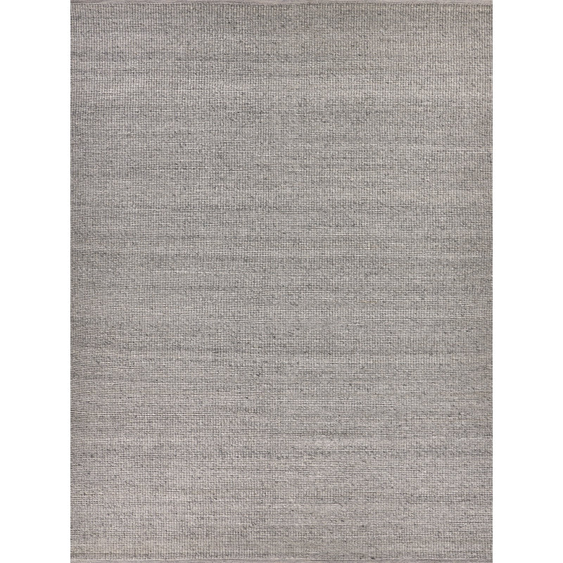 Hesse Hand-Loomed Polyester/Cotton Light Silver Area Rug, Rectangle 12' x 15'