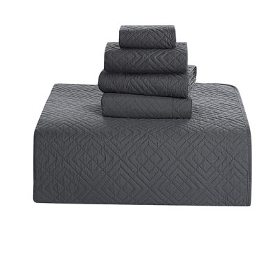 Diamond Weave Premium Microfiber Reversible Quilt Set