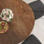 Table de salle à manger ronde en bois massif à motif trèfle à quatre feuilles-1649143374
