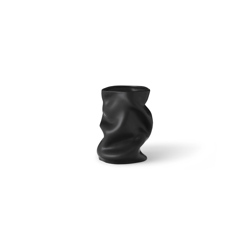 Collapse Table Vase, Black, 7.9" H x 6.3" W x 6.3" D