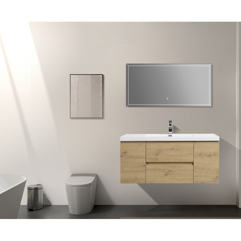 Bomia 47.1'' Single Bathroom Vanity with Poly Marble Top