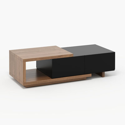 Quoint Walnut Extendable Coffee Table With 2 Drawers(47"-69")